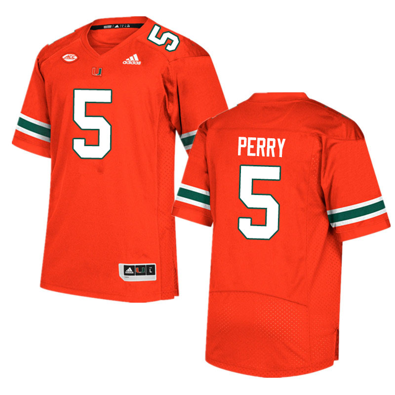 Adidas Miami Hurricanes #5 N'Kosi Perry College Football Jerseys Sale-Orange